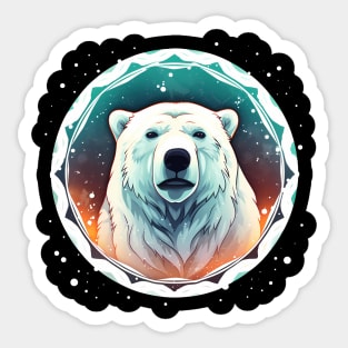 Polar Bear in Ornament, Love Bears Sticker